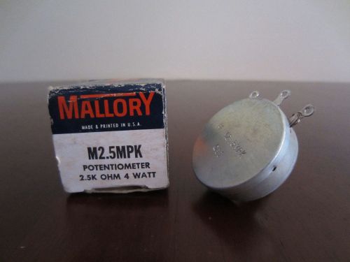 Mallory M2.5MPK Potentiometer 2.5k Ohm 4 Watt