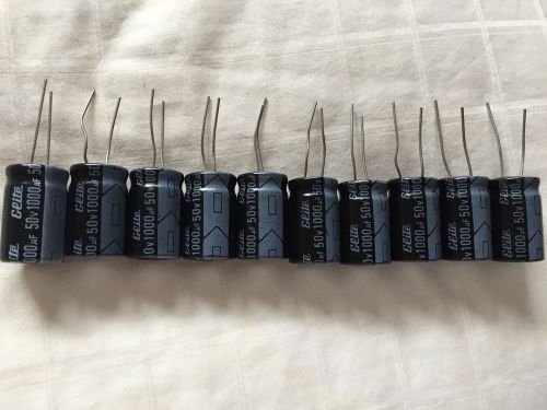 10 Pieces 1000uf/50v New Radial Electrolytic Capacitor  105 degrees