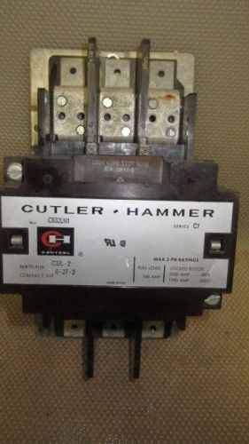 CUTLER HAMMER CONTACTOR 350 AMP 600 VAC 3 PHASE 120V COIL MODEL C832LN1 SER C1