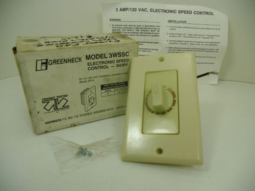 GREENHECK ELECTRONIC SPEED CONTROL IVORY 3WSSC NEW IN BOX