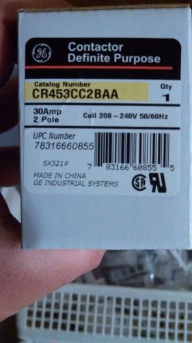 General Electric GE CR453CC2BAA  CONTACTOR 30AMP 208/240V COIL 2POLE NEW