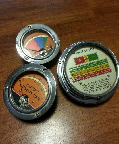 Lot of 3 vintage gauges industrial chrome for sale