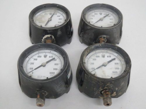 Lot 4 ashcroft 0-1000kpa 316-tube/socket 5in dial 1/2in pressure gauge b302749 for sale