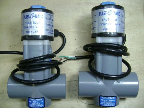 Plast-o Matic 1 &#034;  24VDC  Continuous Duty CPVC Soleniod Valves (lot of 2)