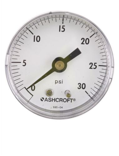 Ashcroft 2&#034;inch 0-30PSI 1/8&#034;NPT Brass Socket Back Mount Pressure Gauge Gage
