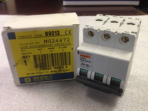 New schneider square d mg24472 circuit breaker / c-curve / 3 pole / 40a / 480vac for sale