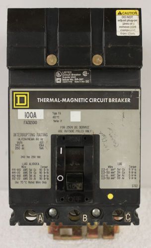 Square D FA32100 100 Amp Breaker **XLNT**  #2