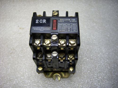 (x5-26) 1 used allen bradley 700-n200a1 industrial control relay w/ 700-na40 for sale