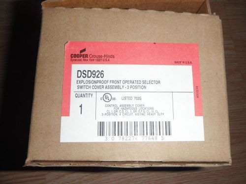 Cooper crouse-hinds dsd926 explosionproof switch - 3 position for sale