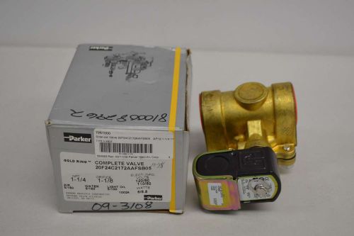 New parker 20f24c2172aafsb05 gold ring 120v-ac 1-1/4in solenoid valve d353347 for sale
