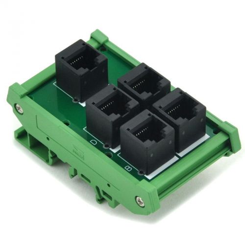 10PCS RJ45 8P8C 5 Jacks Splitter DIN Rail Mounted Interface Module.