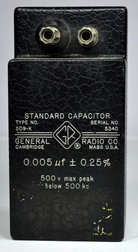 GR General Radio Standard Capacitor 509-K 0.005 uF +/- .25%, 500 Volt