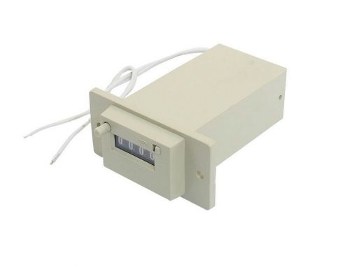 Baomain AC 220V CSK4-YKW 4 Digits 2 White Wired Electronmagnetic Counter Gray