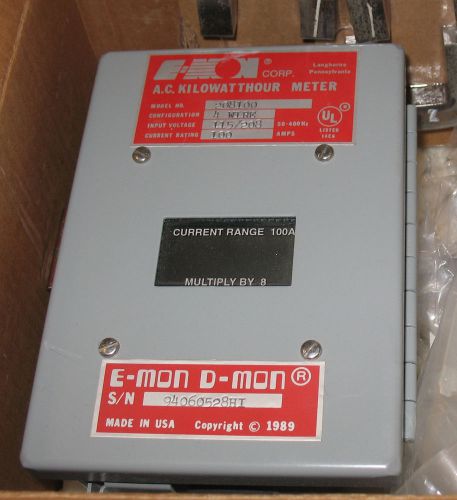 E-Mon D-Mon EMM 208100 4 wire Three-Phase, 100A, 120/208 Volt kWh Hour Meter NEW