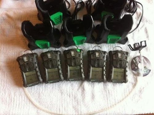 Lot of (5) msa altair 4x multi gas detector monitor + charger for sale