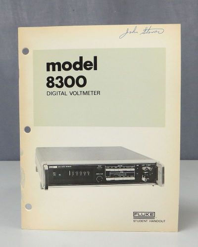 Fluke Digital Voltmeter Model 8300 Student Handout