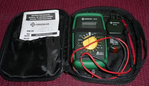 Greenlee DM-20 Working Multimeter w GT-10 Circuit Tester, complete with case