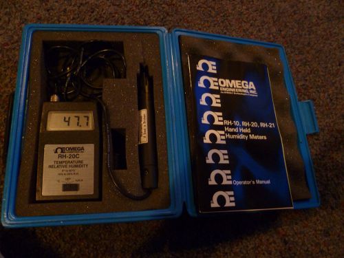 OMEGA ENGINEERS  HAND HELD  HUMIDITY  METER  RH-20 WITH CASE- WORKS!