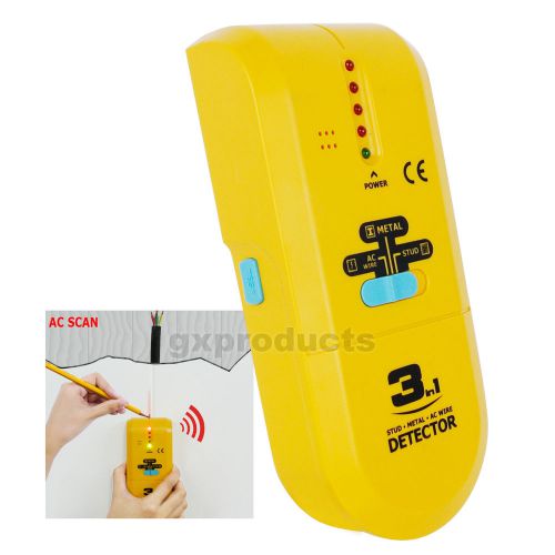 3-in-1 detector stud metal ac wire scanner w/ groove buzzer &amp; led free shipping for sale