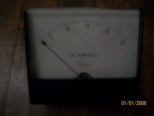 SIMPSON ELECTRIC WIDE VIEW  ANALOG METER AC AMPERES