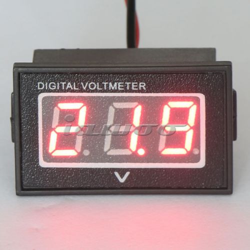 Dc 15-120v digital voltmeter voltage guage red led panel volt meters waterproof for sale