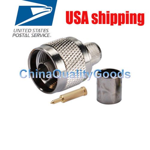 2pcs N type Crimp Male plug RF coax connector for LMR400 USA faster shipping