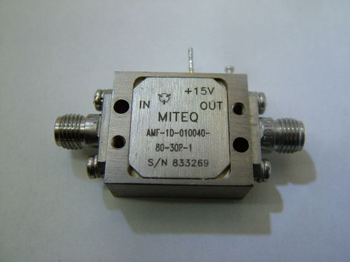 Miteq rf driver amplifier 1.3ghz - 2ghz po 29dbm gain 10db amf-10-010040-80-30p- for sale