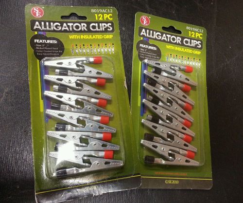 Insulated Grip Alligator Clips 2 Pack 24 Pieces