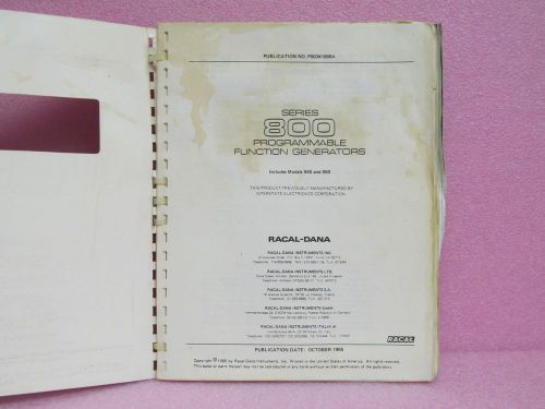Racal-Dana Manual 800 Series Function Generators Instr. Man. w/Schem. (10/85)