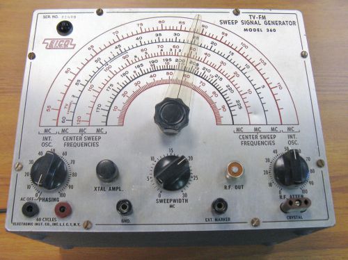 Vintage EICO Model 360 1954 TV-FM sweep signal generator with manual