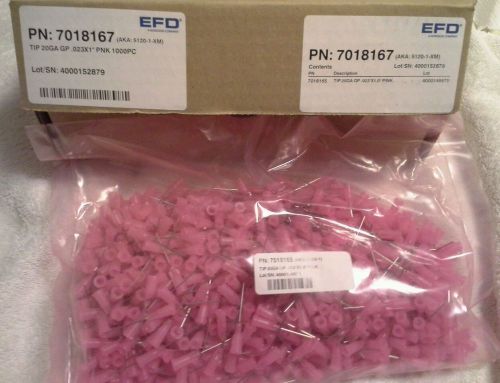 NEW 1000 pieces EFD DISPENSING TIPS 5120-1XM 20GA  GP .023 x 1 Pink Tip