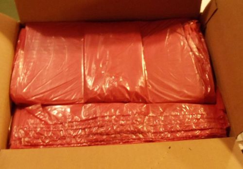Case 500 red trash bags hazard? 15 x 9 x 23 wholesale case price liquidation for sale