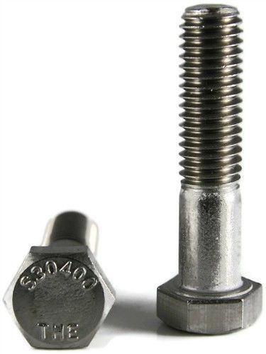 STAINLESS STEEL BOLTS HEX CAP SCREWS 3/8&#034;-16 X 4&#034; GRADE 18-8 / 304 NEW PACK OF 4