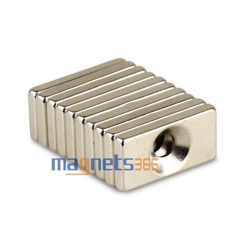 10pcs Strong N35 Block Cuboid Rare Earth Neodymium Magnet 20 x 10 x 3mm Hole 4mm