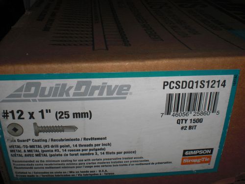 Quikdrive pcsdq1s1214 #12 x 1&#034; metal roofing-to-steel (1500) for sale