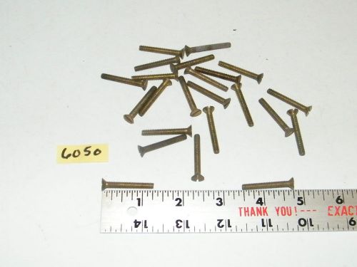 8-32 x 1 5/16 slotted flat head solid brass machine screws vintage qty 22 for sale
