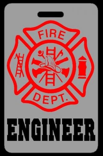 Lo-Viz Gray ENGINEER Firefighter Luggage/Gear Bag Tag - FREE Personalization