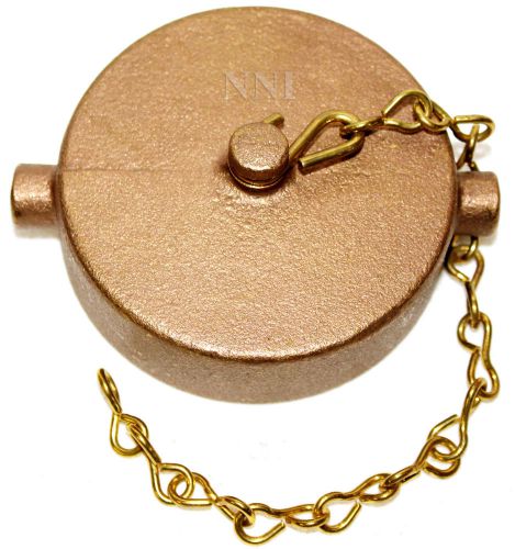2-1/2&#034; NST Fire Hose Valve Brass Cap and Chain