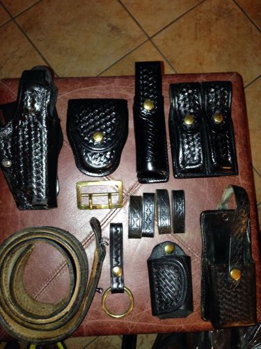 Duty belt w/ holster &amp; accessories ( basketweave ) for sale