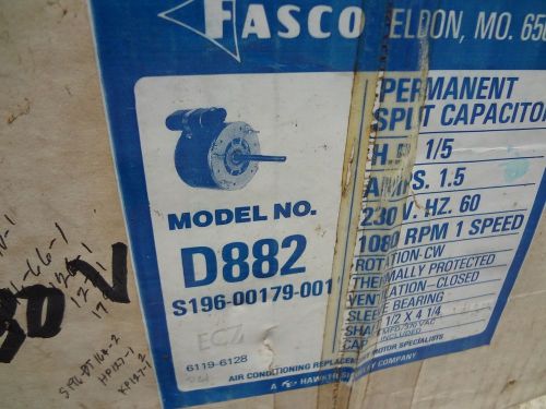 FASCO MOTOR D882 1/5 HP 230 V 1080 RPM NEW IN THE BOX    