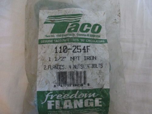 Taco 110-254F - 1 1/2&#034; NPT Iron Flange Set for &#034;00&#034; Circulating Pump - Brand NEW