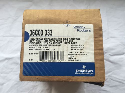 White-rodgers universal pilot fast gas control valve open manifold 36c03-333 s1 for sale