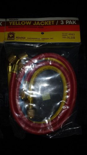 Ritchie yellow jacket 3 pack 36&#034; refrigeration charging hose 11983 ha-36 *new* for sale