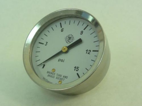 92982 old-stock, mcdaniels control  pressure gauge 0-15 psi 1/4&#034; npt for sale