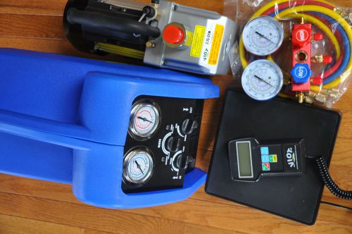 Hvac professional kit/set:recovery unit+vacuum pump+freon scale+manifold gauge for sale