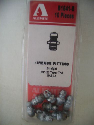 Alemite B1641-B Grease Fitting 1/4&#034;-28 Taper Thread 10 Pieces USA   NIP