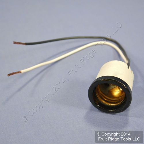 Leviton porcelain socket black flange lampholder medium base keyless 8152-8 for sale