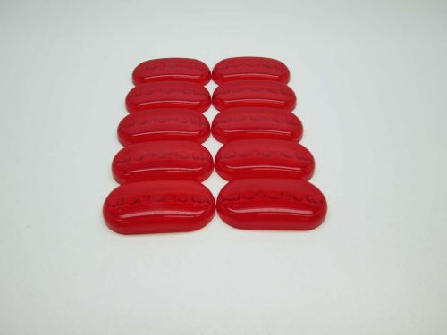 LOT 10 NEW SIGNAL-STAT 77-556R RED OVAL INDICATOR LIGHT LENS D392477