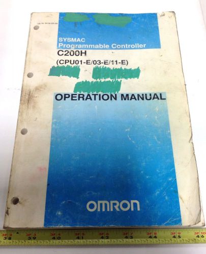 OMRON C200H CONTROLLER OPERATION MANUAL CPU01-E/03-E/11-E W-130-E1-3A