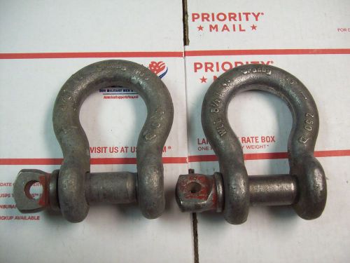 Lot of 2 used crosby 8 1/2t shackle / clevis 1&#034; pin for sale